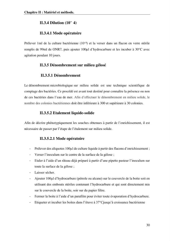 Les effets des paramètres physicochimiques sur l\'activité des bactéries marines hydrocarbonoclastes