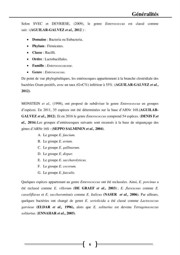 Caractérisation et évaluation de la résistance aux antibiotiques chez les entérocoques dans le milieu marin .