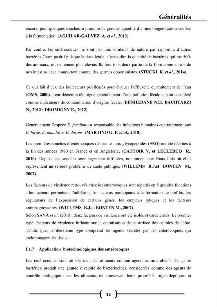 Caractérisation et évaluation de la résistance aux antibiotiques chez les entérocoques dans le milieu marin .
