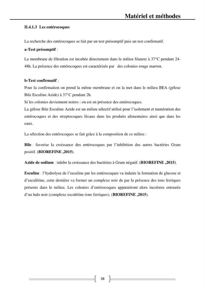Caractérisation et évaluation de la résistance aux antibiotiques chez les entérocoques dans le milieu marin .