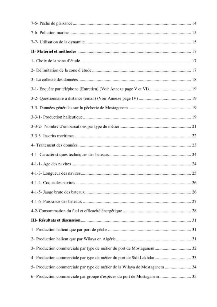 Analyse socio-environnementale de la pêcherie de Mostaganem: