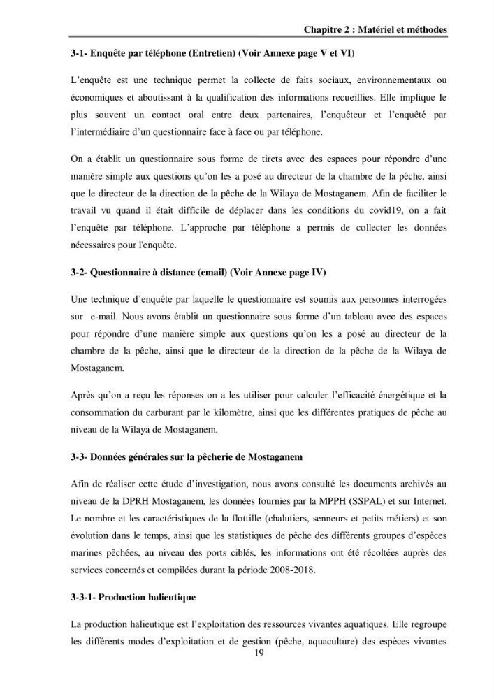 Analyse socio-environnementale de la pêcherie de Mostaganem: