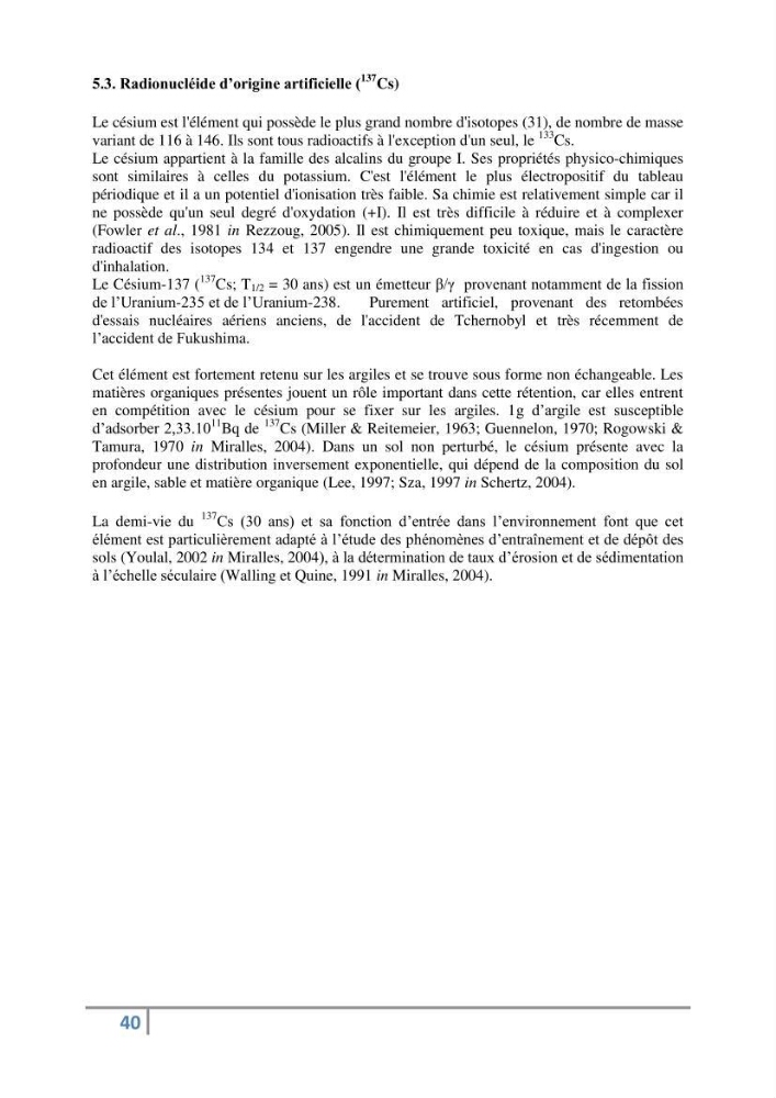 Fixation et dépôt de la radioactivité dans les compartiments de l\'environnement, air, sol et milieu marin au niveau de la région d\'Alger