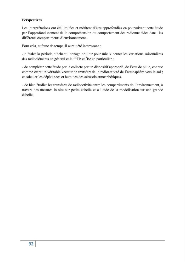 Fixation et dépôt de la radioactivité dans les compartiments de l\'environnement, air, sol et milieu marin au niveau de la région d\'Alger