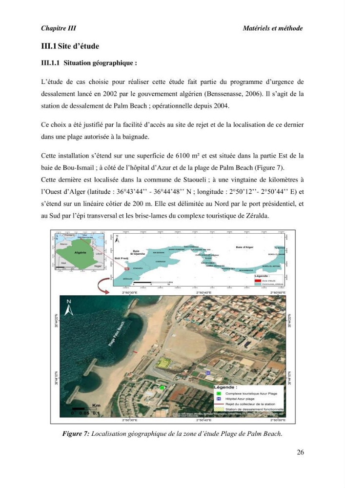 Caractérisation des rejets de saumure des stations de dessalement et leur impact sur le milieu récepteur: