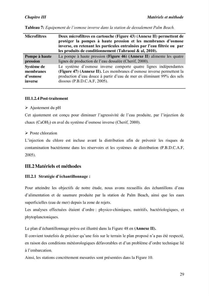 Caractérisation des rejets de saumure des stations de dessalement et leur impact sur le milieu récepteur: