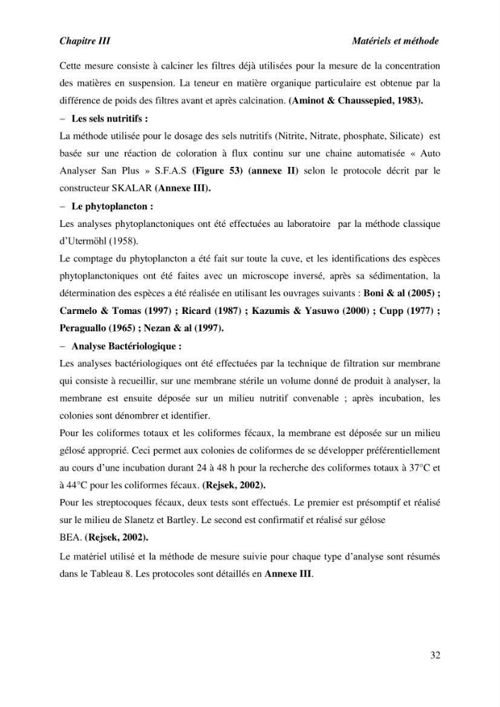 Caractérisation des rejets de saumure des stations de dessalement et leur impact sur le milieu récepteur: