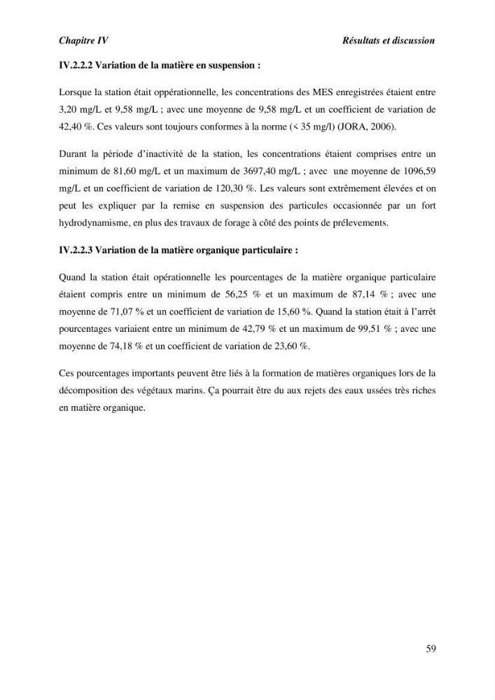Caractérisation des rejets de saumure des stations de dessalement et leur impact sur le milieu récepteur: