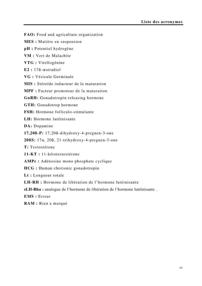 Maîtrise et suivi de la reproduction de quelques espèces de poissons d’eau douce: