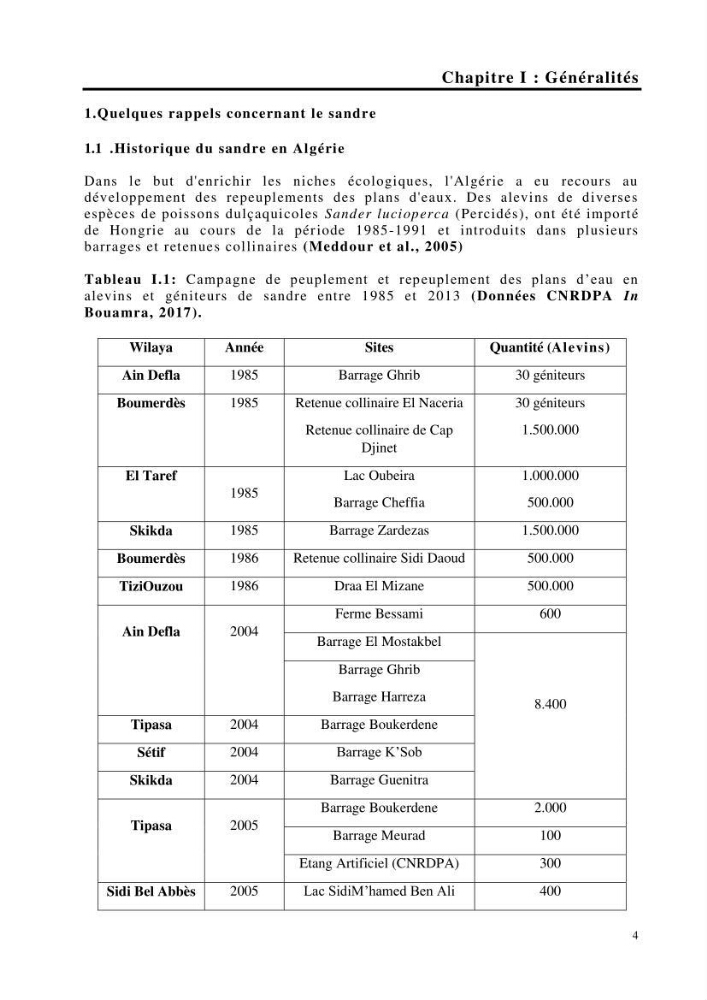Maîtrise et suivi de la reproduction de quelques espèces de poissons d’eau douce: