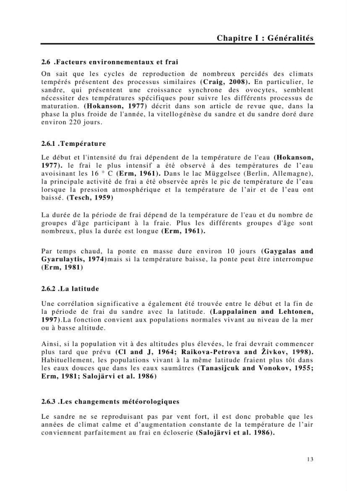 Maîtrise et suivi de la reproduction de quelques espèces de poissons d’eau douce: