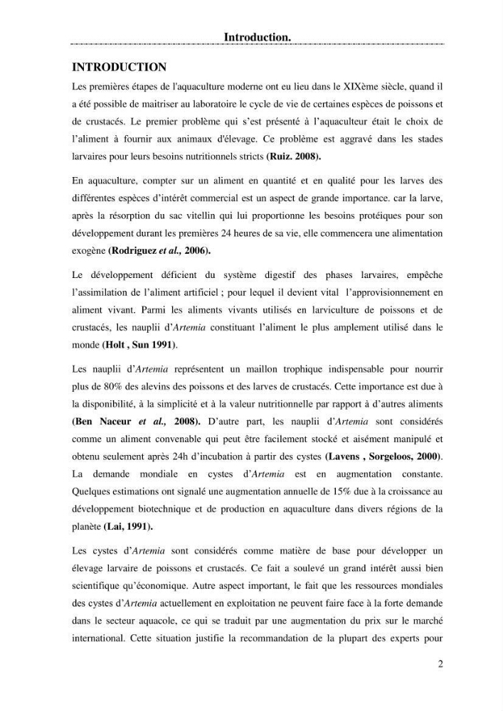 Determination d\'une partie de la flore bactérienne associee aux cystes d\'ARTEMIA (Leach 1819)