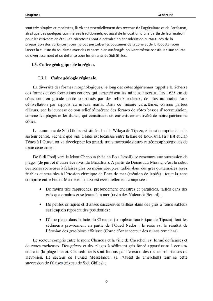 Etude de protection du rivage de Sidi Ghiles