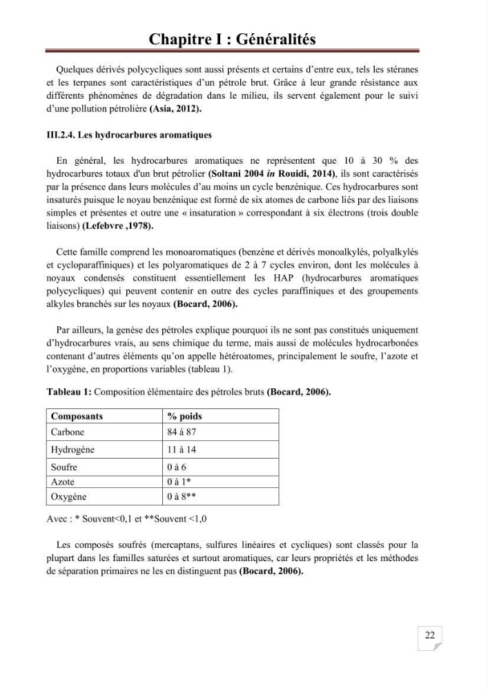 Etat de la pollution par les hydrocarbures aromatiques polycycliques dans les eaux de la baie de Bou-Ismail