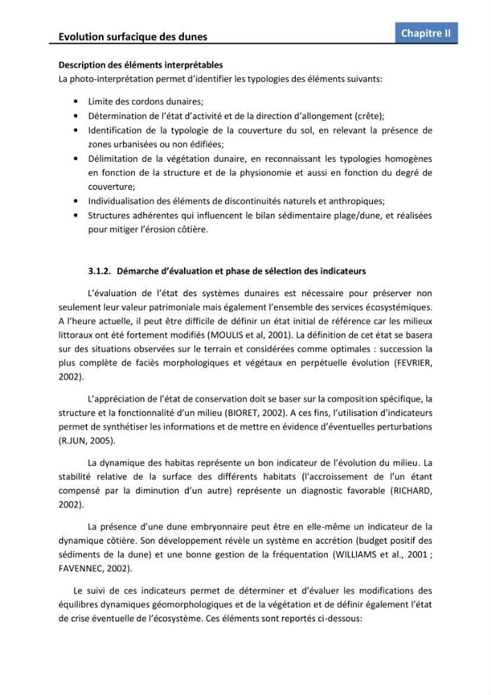 Etude des écosystèmes dunaires algérois