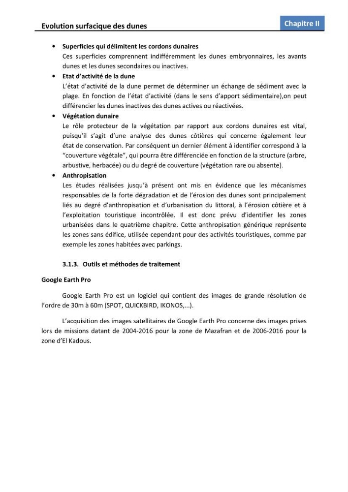 Etude des écosystèmes dunaires algérois