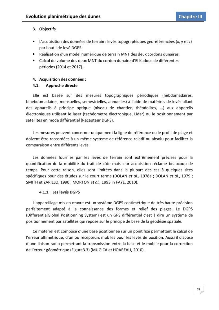 Etude des écosystèmes dunaires algérois