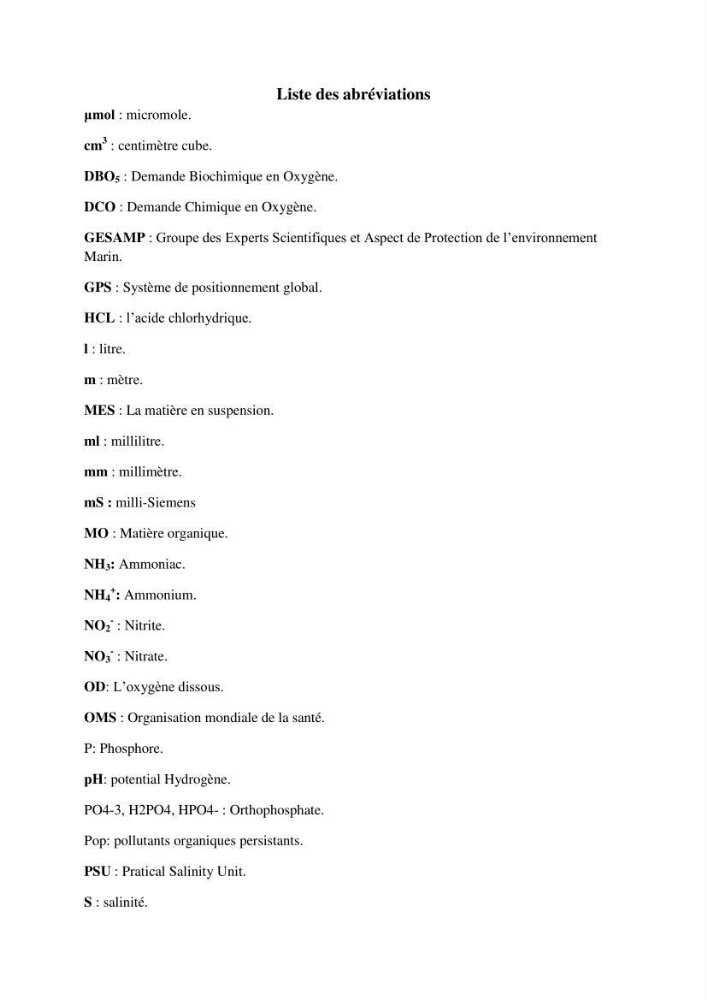 Les paramètres physico-chimique de l\'eau de mer et des sédiments au niveau de la plage El Bahdja dans la baie d\'El Djamila