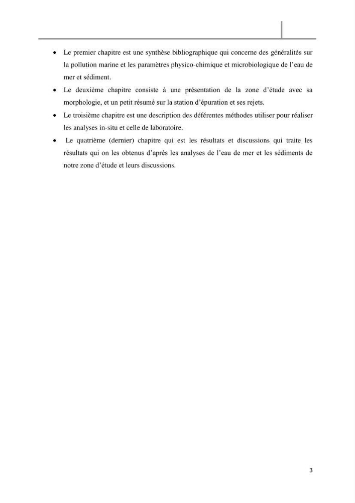 Les paramètres physico-chimique de l\'eau de mer et des sédiments au niveau de la plage El Bahdja dans la baie d\'El Djamila