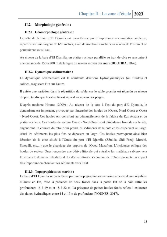 Les paramètres physico-chimique de l\'eau de mer et des sédiments au niveau de la plage El Bahdja dans la baie d\'El Djamila