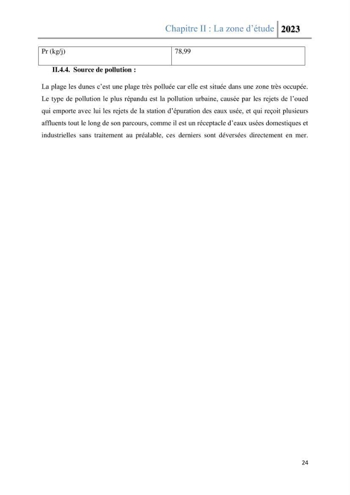Les paramètres physico-chimique de l\'eau de mer et des sédiments au niveau de la plage El Bahdja dans la baie d\'El Djamila