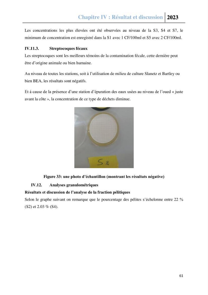 Les paramètres physico-chimique de l\'eau de mer et des sédiments au niveau de la plage El Bahdja dans la baie d\'El Djamila