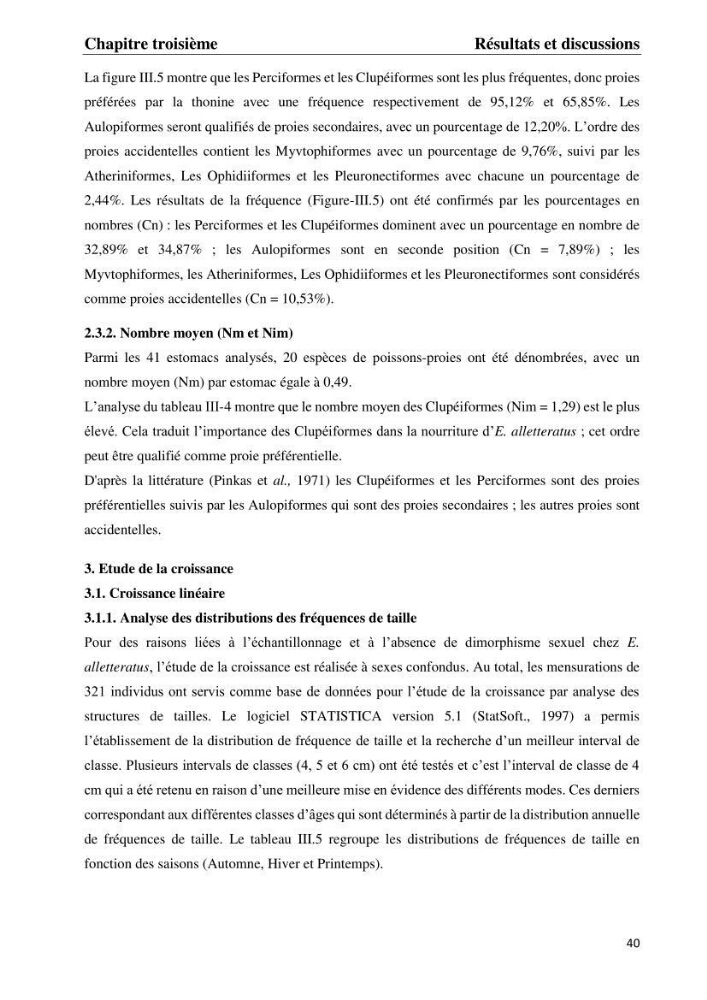 Contribution à l\'étude du régime alimentaire et la croissance de thonine Euthynnus alletteratus ( Rafinesque,1810) des côtes algériennes.: