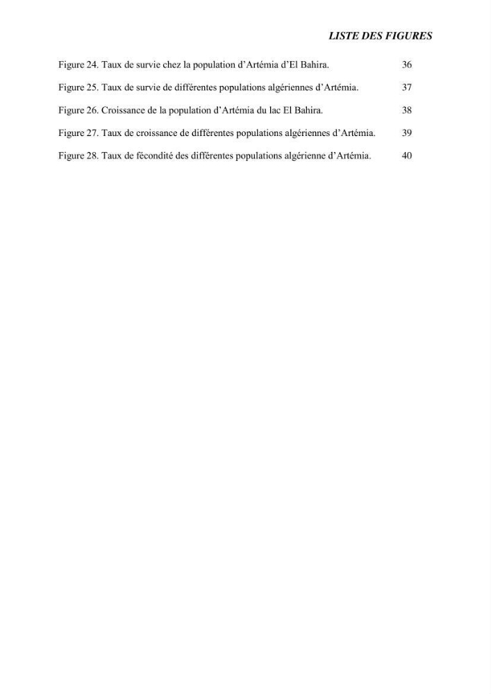 Elevage et reproduction de la population d\'Artémia du Lac El Bahira