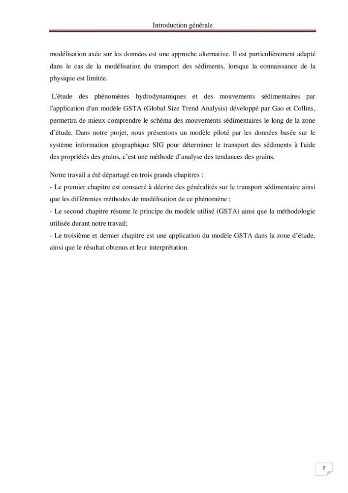 La méthode GSTA (grain size trend analysis) appliquée à la côte de Stora-Skikda