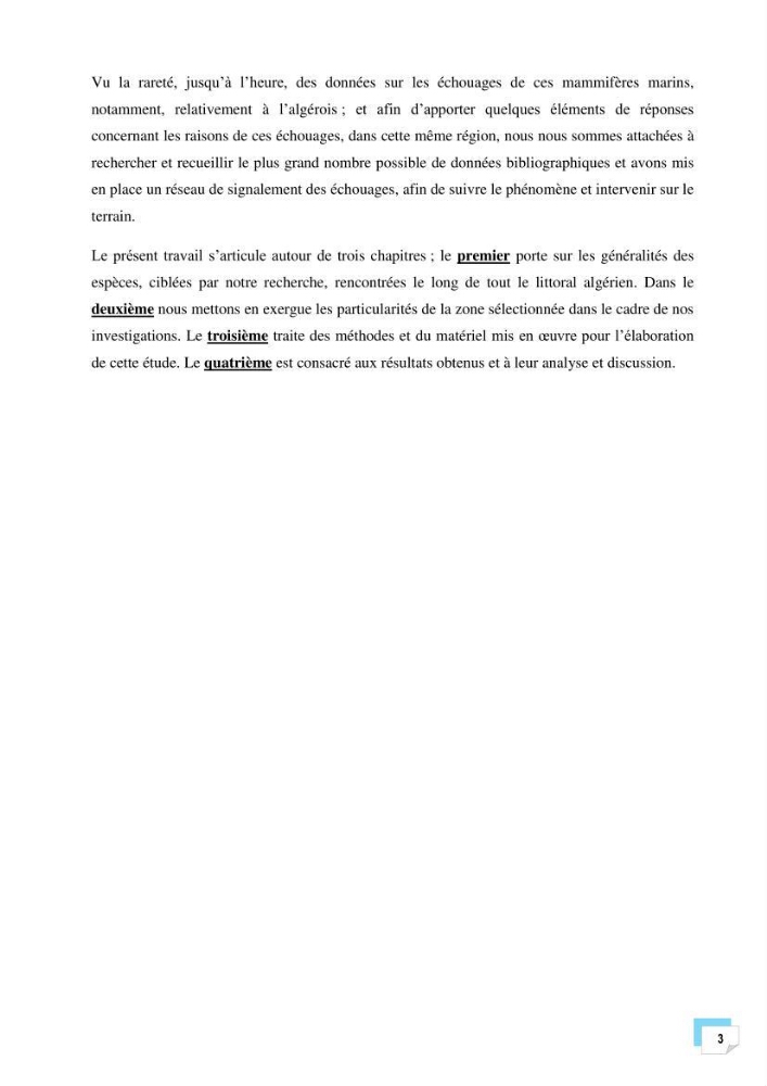 Bilan des échouages de cetacés dans le centre Algérien