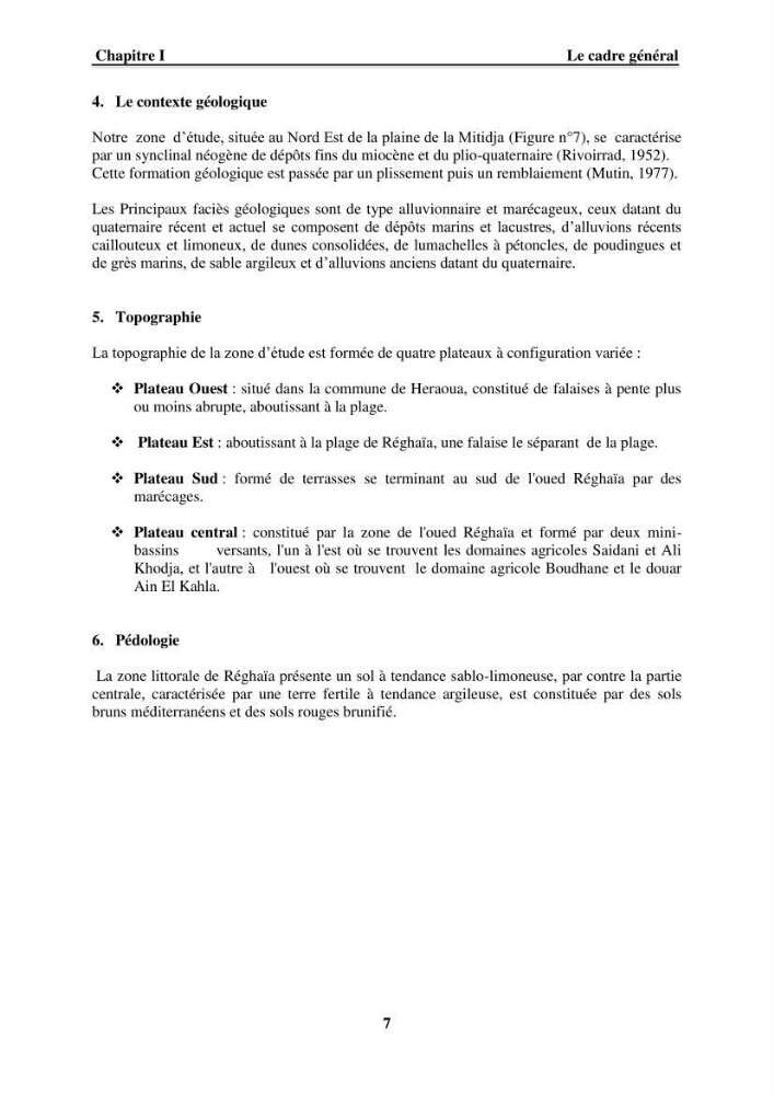 Approche intégrée d\'un littoral sableux spécifique dans le cadre du (Plan GIZC de Réghaia)