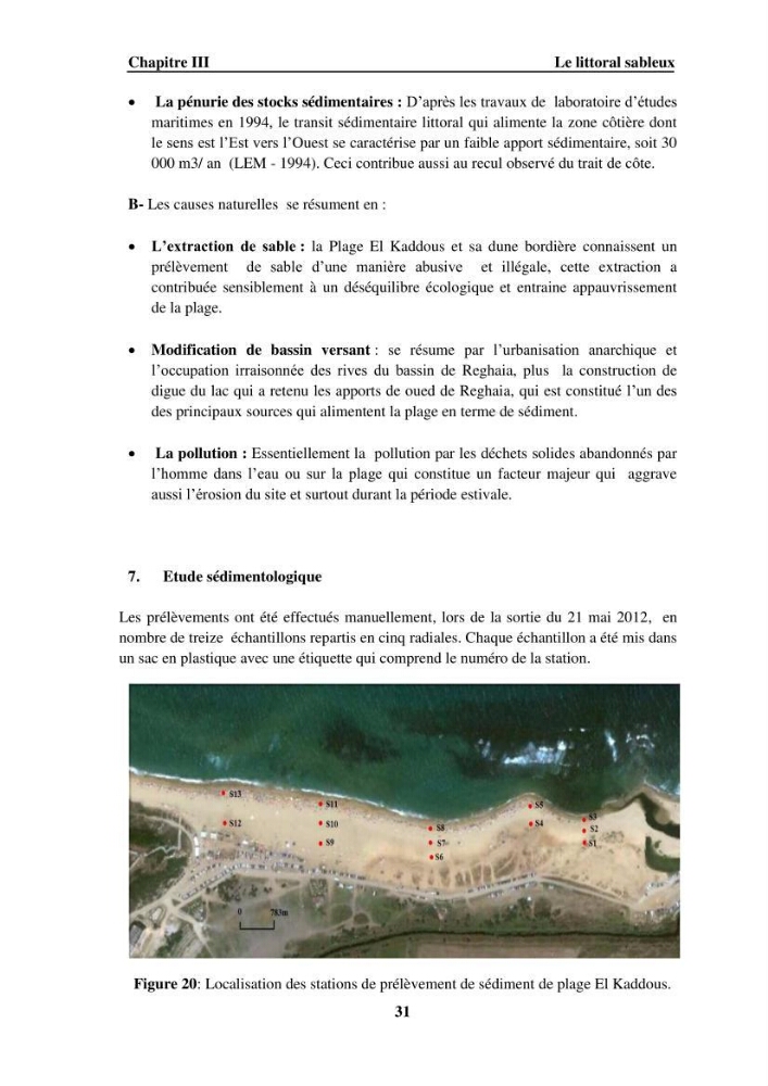 Approche intégrée d\'un littoral sableux spécifique dans le cadre du (Plan GIZC de Réghaia)