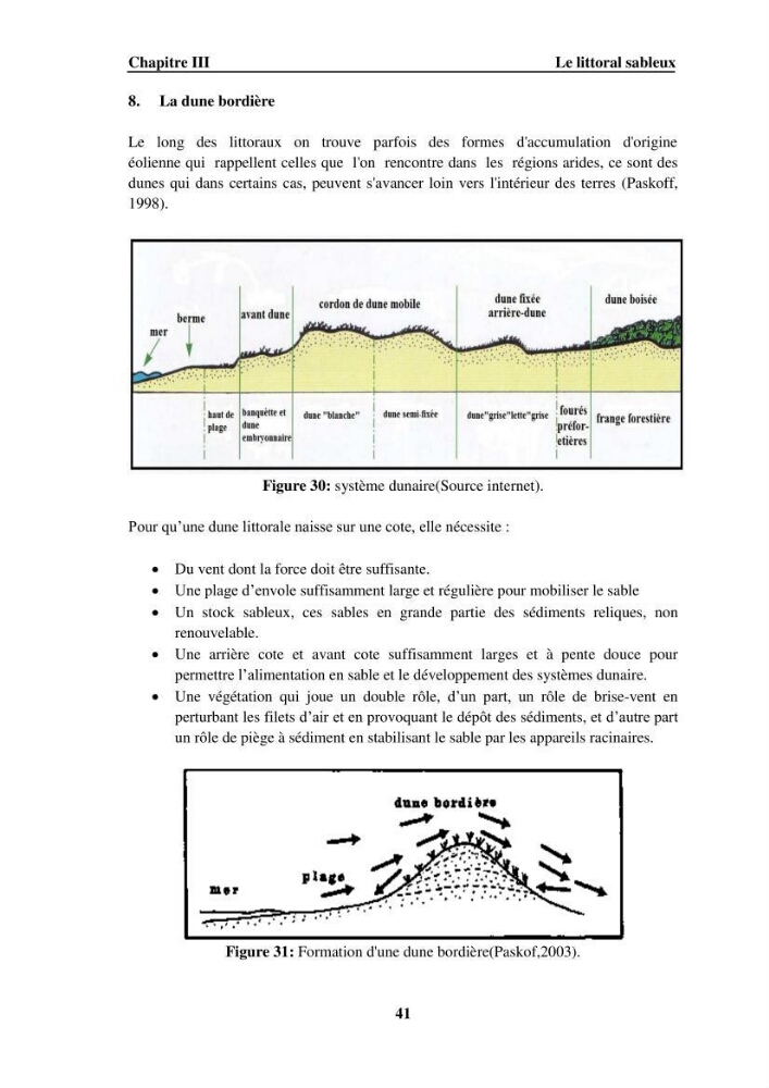 Approche intégrée d\'un littoral sableux spécifique dans le cadre du (Plan GIZC de Réghaia)