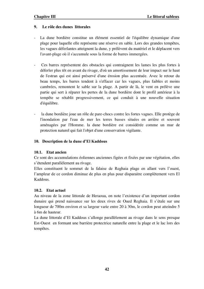 Approche intégrée d\'un littoral sableux spécifique dans le cadre du (Plan GIZC de Réghaia)