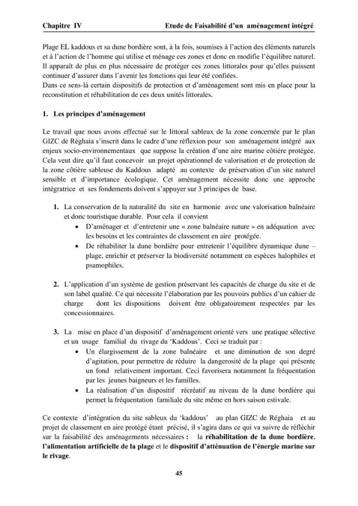 Approche intégrée d\'un littoral sableux spécifique dans le cadre du (Plan GIZC de Réghaia)