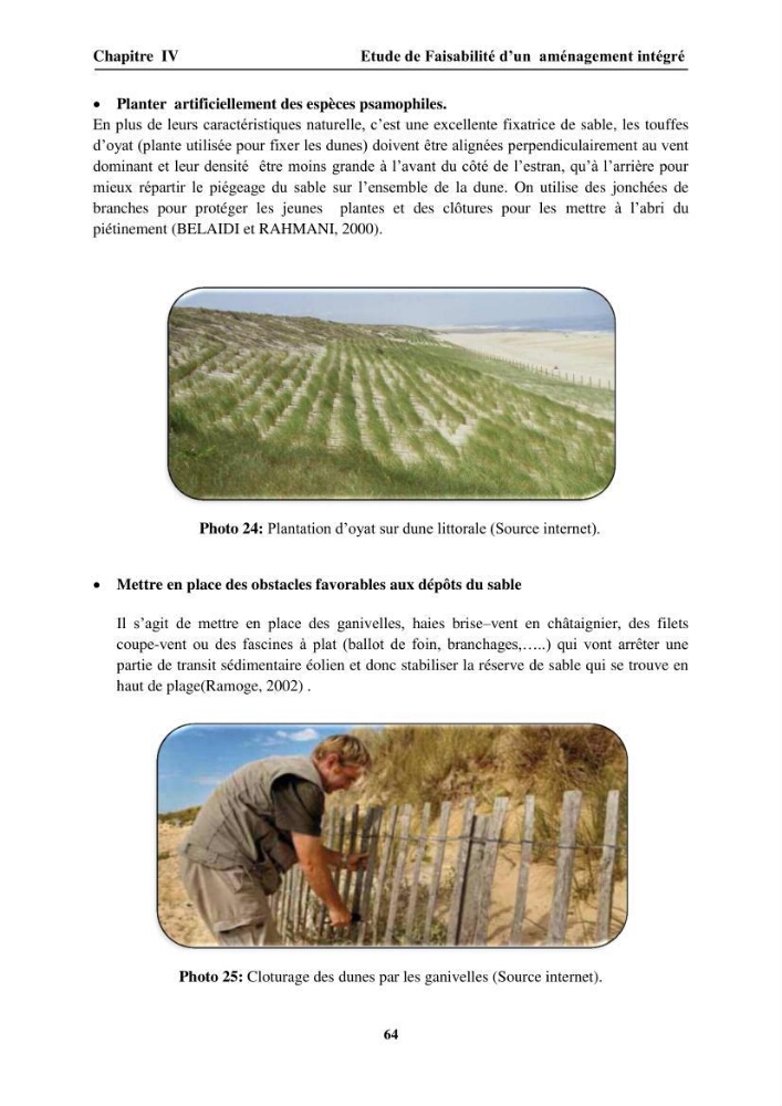 Approche intégrée d\'un littoral sableux spécifique dans le cadre du (Plan GIZC de Réghaia)