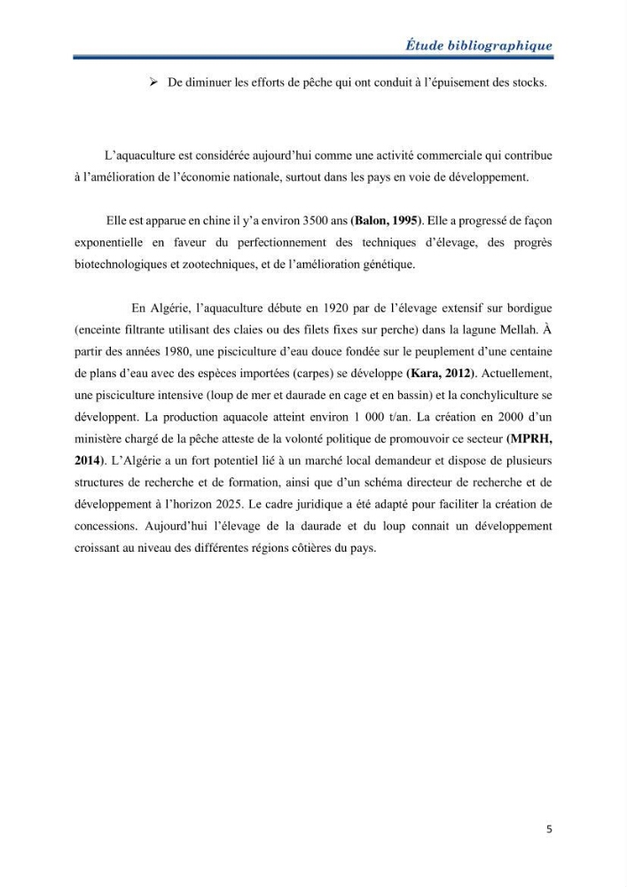 Contribution au rationnement alimentaire du loup de mer Dicentrachus labrax (Linnaeus, 1758) Cas de l’élevage biologique de la station Provence Aquaculture (Marseille _ France)