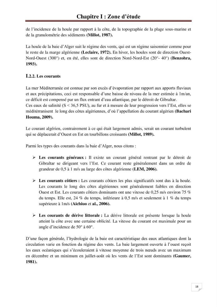 Etude de la pollution par les hydrocarbures dans les eaux et les sédiments de la baie d\'Alger