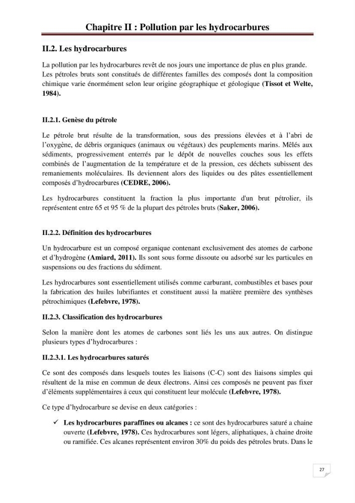Etude de la pollution par les hydrocarbures dans les eaux et les sédiments de la baie d\'Alger