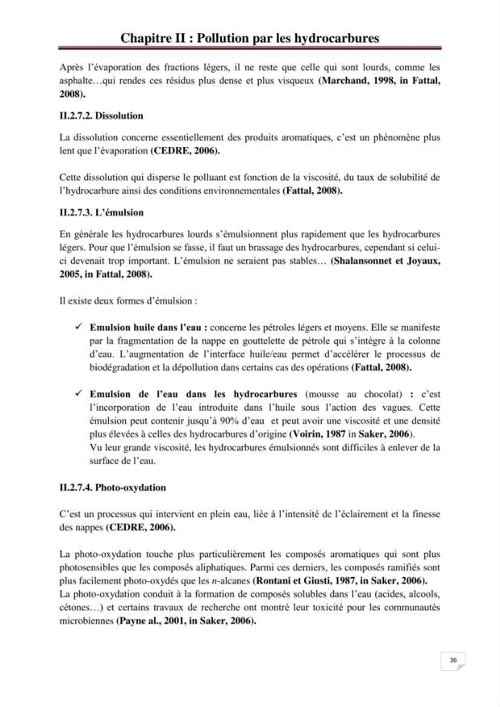 Etude de la pollution par les hydrocarbures dans les eaux et les sédiments de la baie d\'Alger