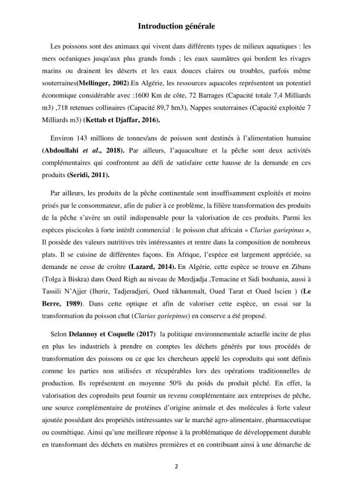 Fabrication des conserves alimentaires à partir du poisson chat africain Clarias gariepinus (Bruchell, 1822) et contribution à la valorisation des coproduits générés: