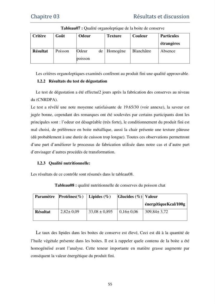 Fabrication des conserves alimentaires à partir du poisson chat africain Clarias gariepinus (Bruchell, 1822) et contribution à la valorisation des coproduits générés: