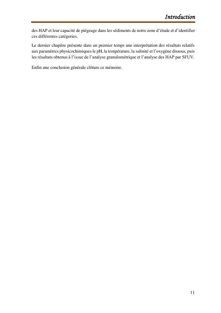Le calcul de la capacité de piégeage des hydrocarbures aromatiques polycycliques dans la matrice sédimentaire de la baie de Bou-Ismail
