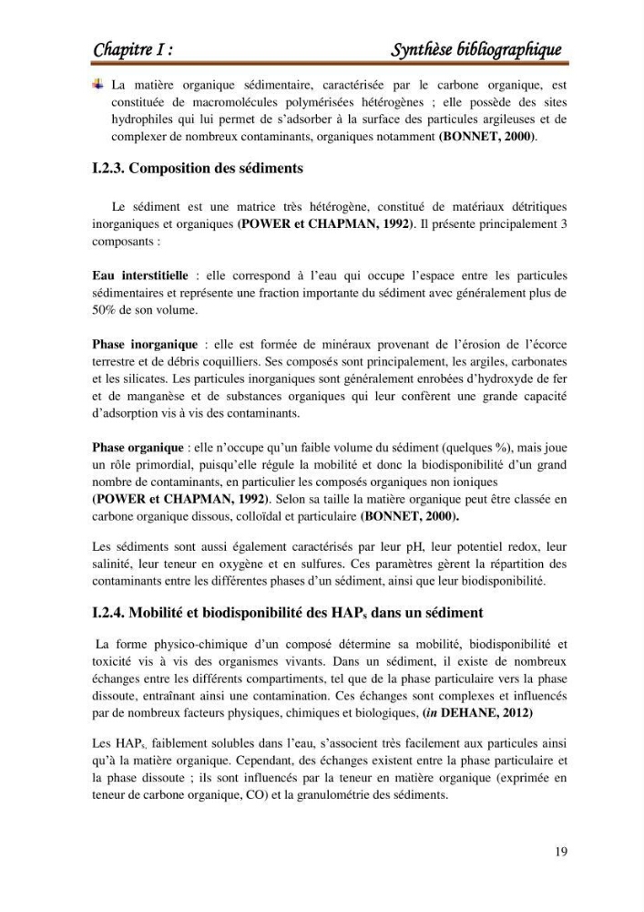 Le calcul de la capacité de piégeage des hydrocarbures aromatiques polycycliques dans la matrice sédimentaire de la baie de Bou-Ismail