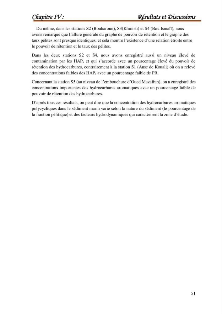 Le calcul de la capacité de piégeage des hydrocarbures aromatiques polycycliques dans la matrice sédimentaire de la baie de Bou-Ismail