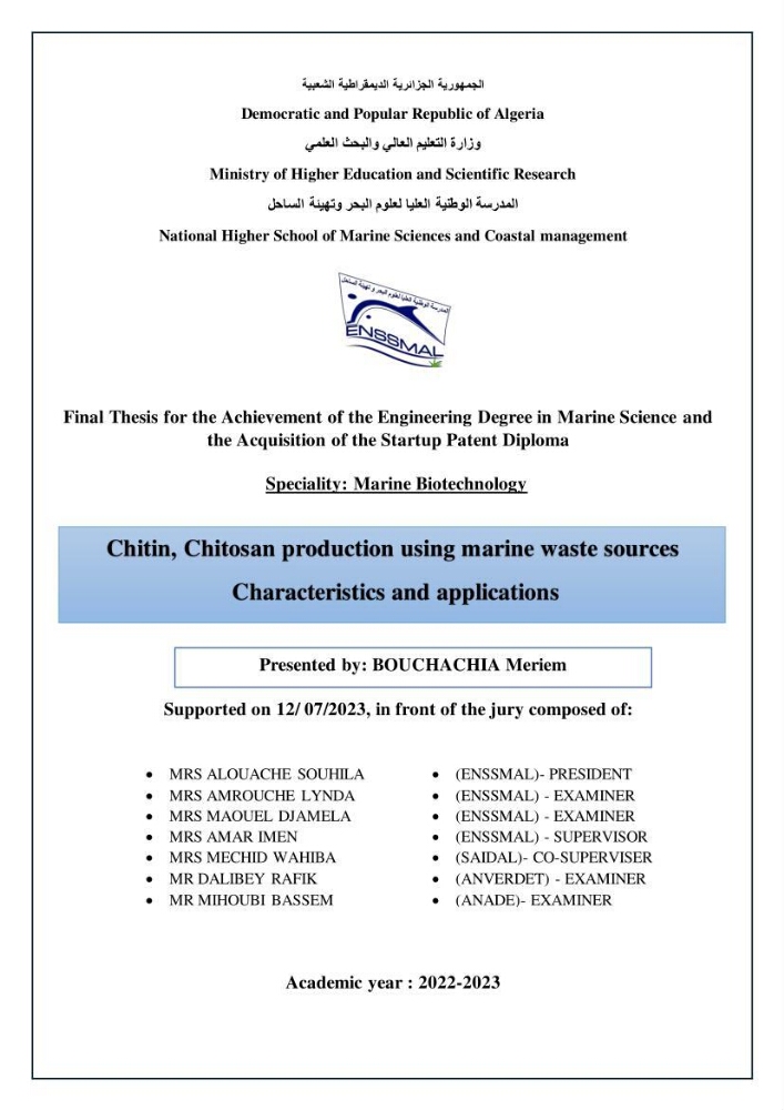 Chitin, Chitosan production using marine waste sources characteristics and applications