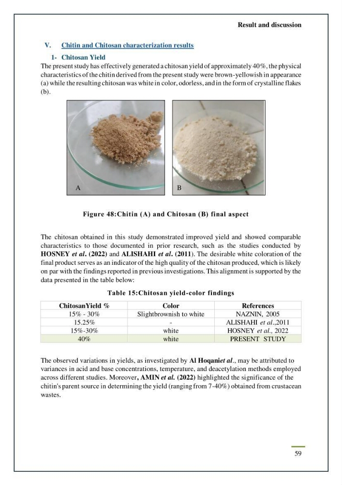 Chitin, Chitosan production using marine waste sources characteristics and applications