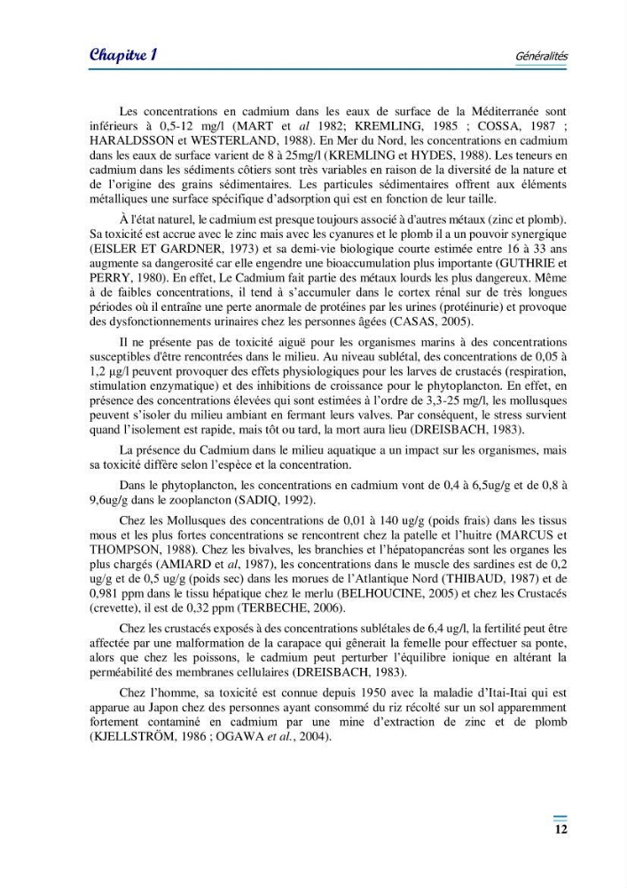 Evaluation de la qualité du mileu marin dans la baie d\'el djamila en vue de la mise en place d\'un réseau de surveillance