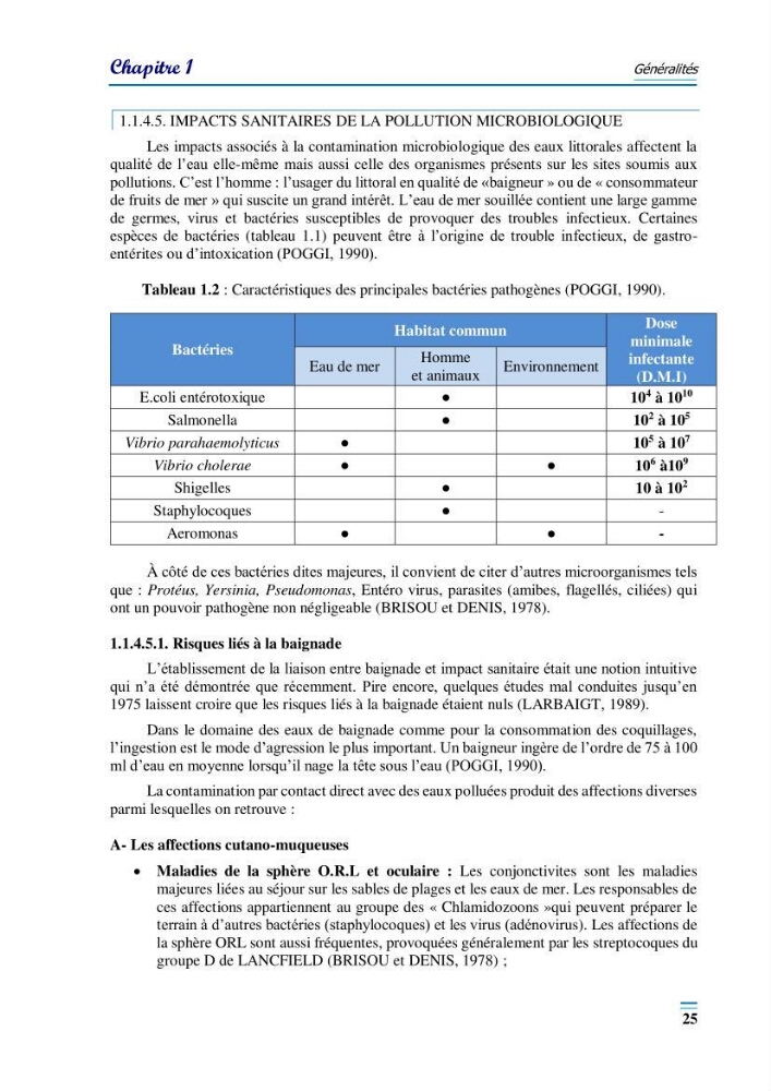 Evaluation de la qualité du mileu marin dans la baie d\'el djamila en vue de la mise en place d\'un réseau de surveillance