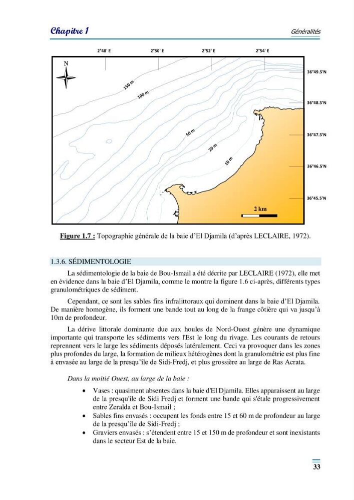 Evaluation de la qualité du mileu marin dans la baie d\'el djamila en vue de la mise en place d\'un réseau de surveillance